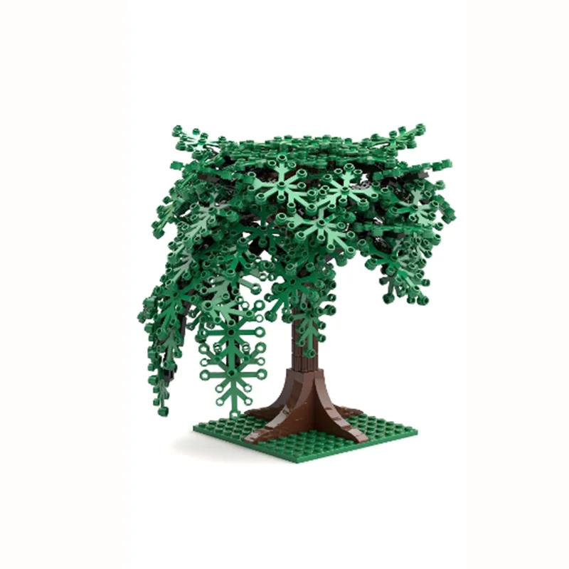 Buildings Blocks MOC Weeping Willow Scene MOC Suite Trees Flowers and Plants High-Tech DIY Part Toy MOC Set