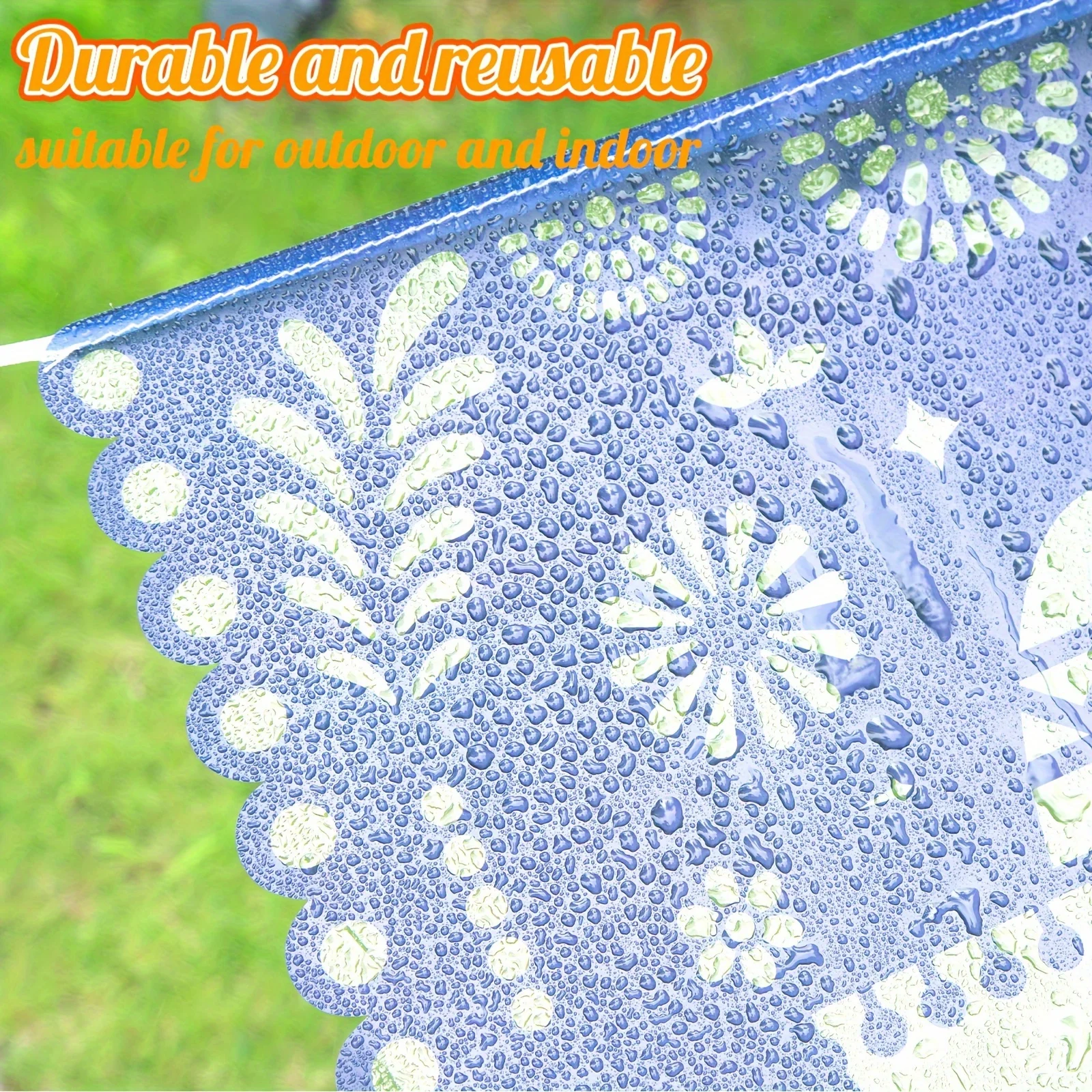 3-teiliges mexikanisches Party-Dekorationsset, leuchtende Papel Picado Girlande aus Kunststoff für Cinco de Mayo, Hochzeit, Geburtstag, Karneval – Detail 3