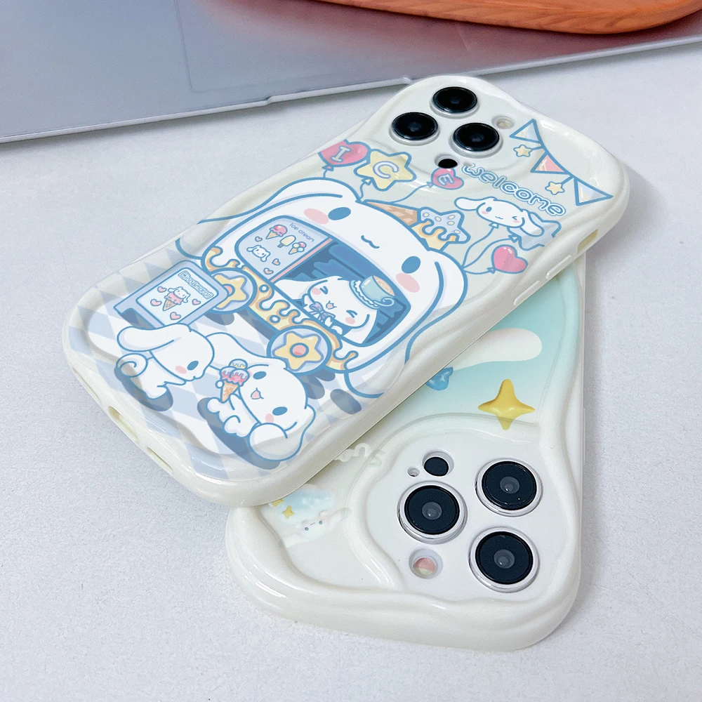 Cute Cinnamoroll Phone Case for Xiaomi Mi 14 12 11 Lite Poco C61 X6 X5 X4 X3 NFC M6 M3 F6 F4 Pro 4G 5G 3D Creamy Wave Soft Cover