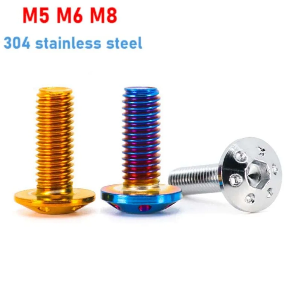 304 Stainless Steel Vacuum Electroplated Brake Disc Screw M5 M6 M8, Ultralight Anti‑Corrosion for Electric Motorcycle Mod