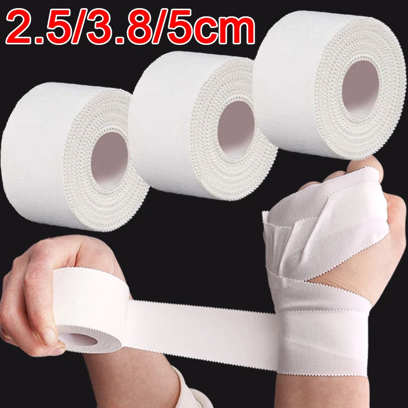 2.5/3.8/5cm Sports Tape 9.1m White Athletic Bandage for Trainers Fitness First Aid Injury Wrap for Fingers Ankles Wrist Tool