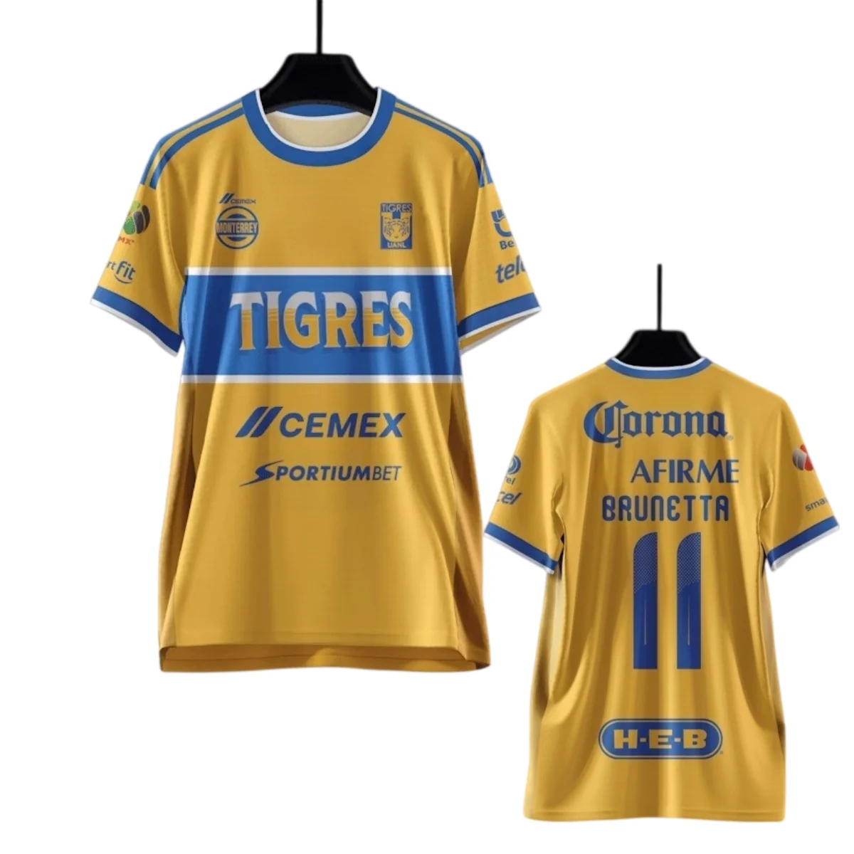 New Tigres UANL 3D Printed Number Football Jersey Men Breathable Quick Drying Short Sleeved T-shirt Family Matching Clothing