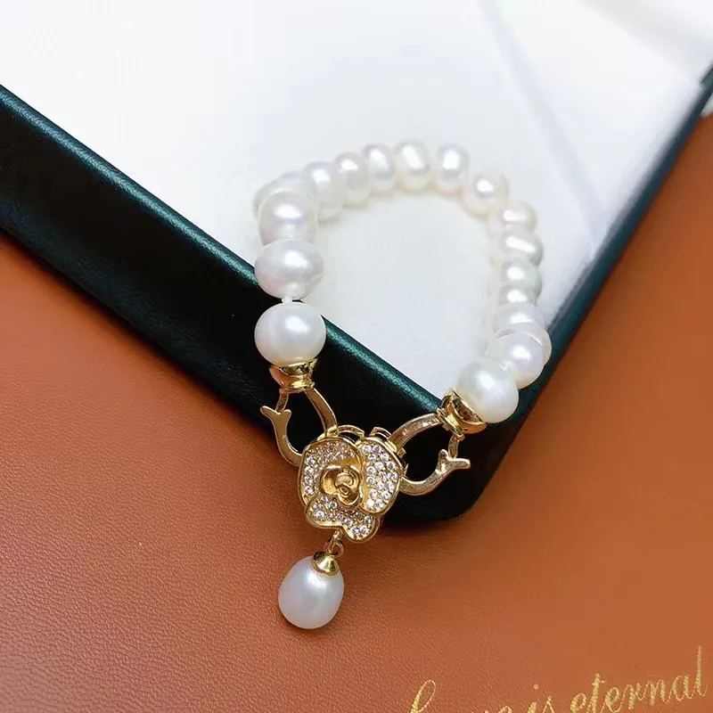 Imagem -06 - Freshwater Pearl White Colar Redondo Pingente Pulseira Anel Brincos 8-9 mm um Conjunto