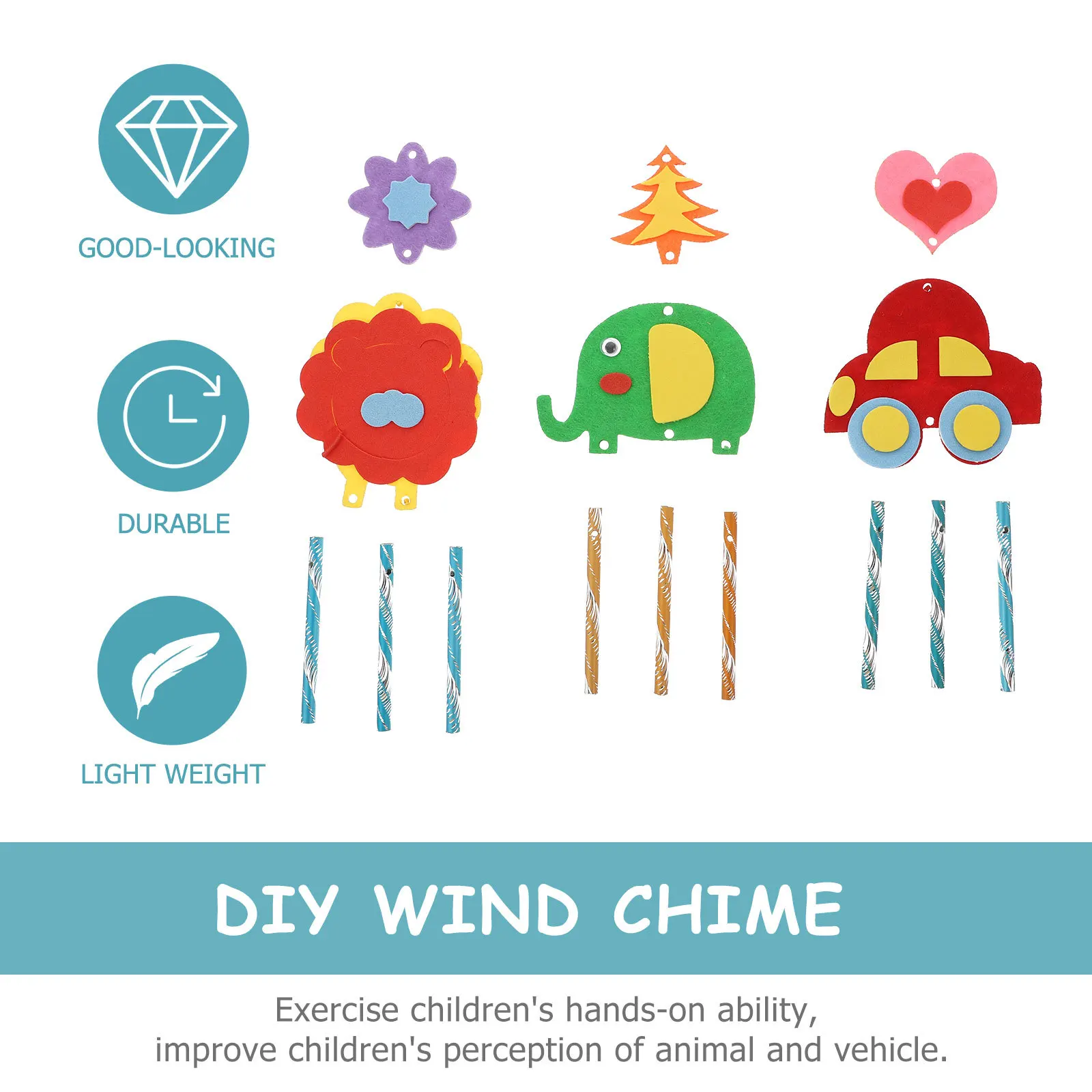 

7 Sets Wind Chime Material Package DIY Kit for Crafts Hanging Chimes Handcraft Kindergarten