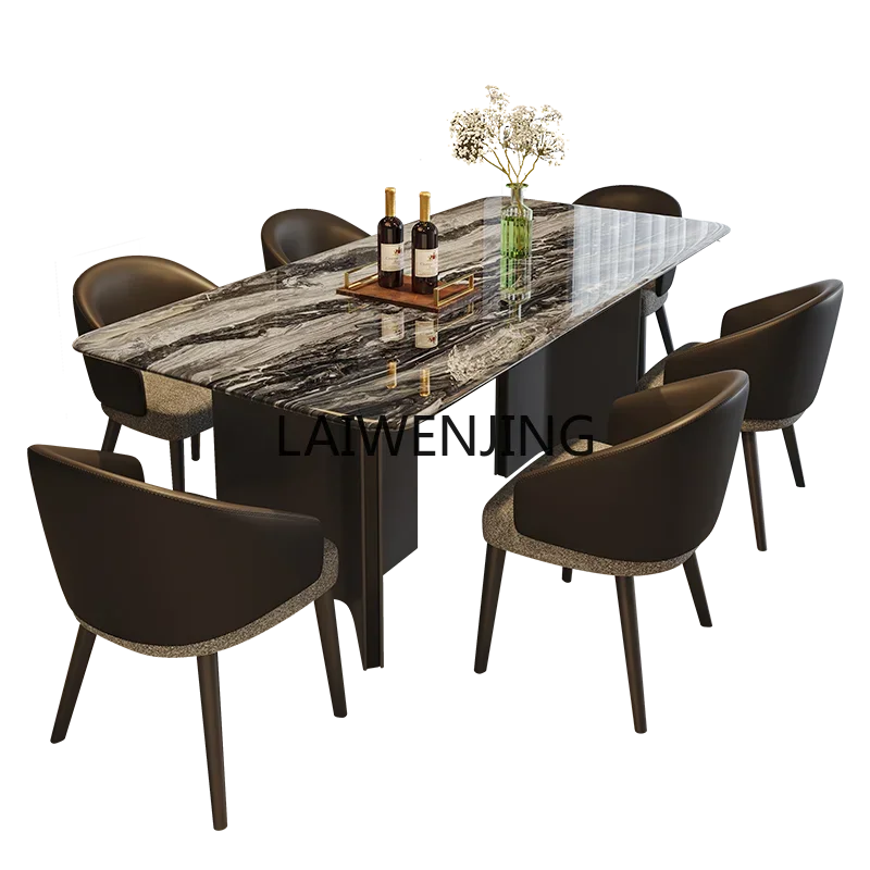 

MJY light luxury marble dining table and chair combination dining casual rectangular table