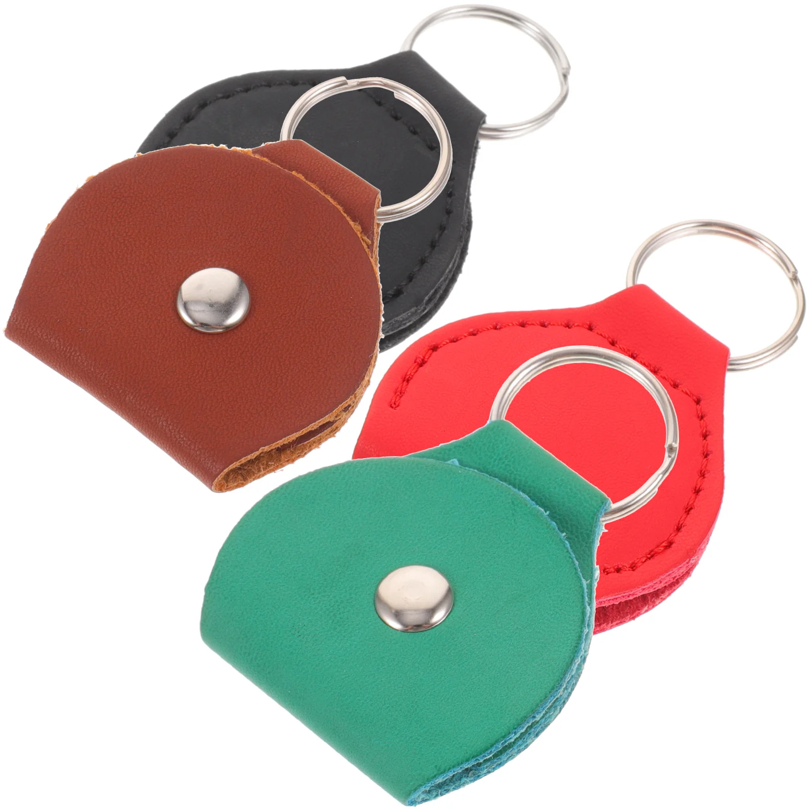 

4pcs Guitar Pick Keychain PU Holder Bag Picks Plectrum Case Storage Portable Lightweight Durable Musical Instrument