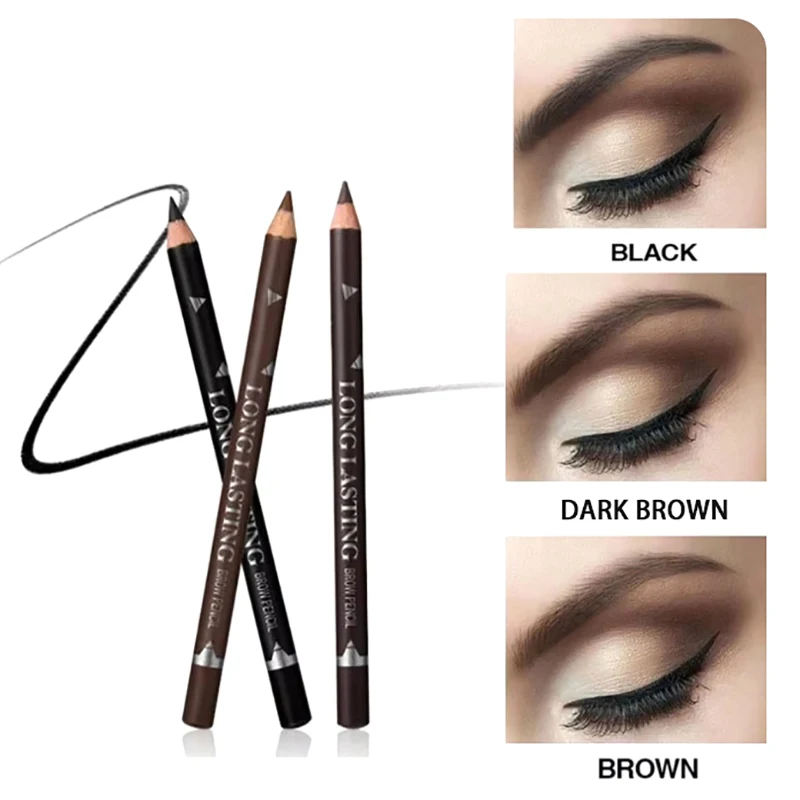 1 szt. Prosty eyeliner ołówek do brwi 2 w 1 wodoodporny, nie rozmazujący się jakość profesjonalny makijaż długotrwały naturalny ołówek do brwi