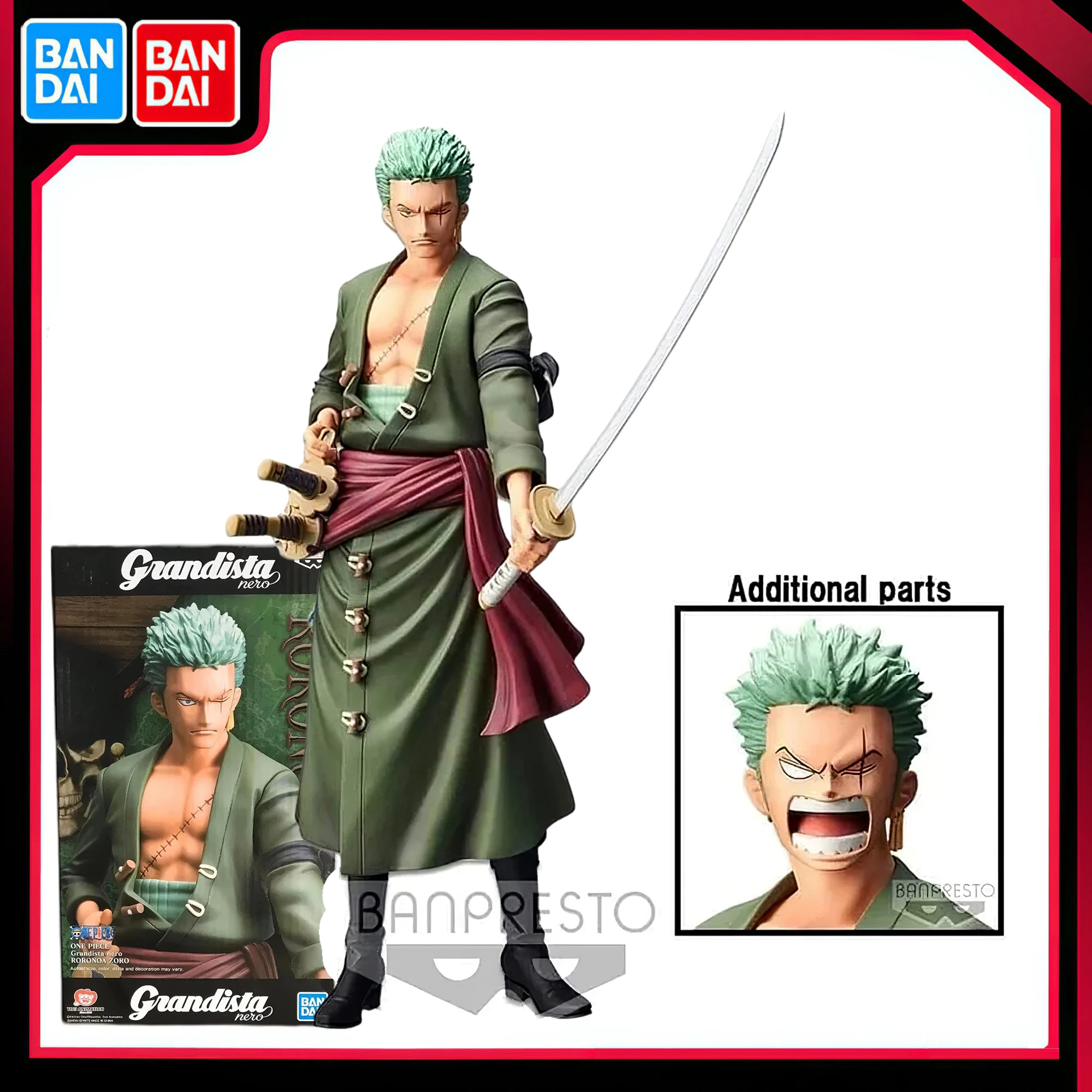 

Bandai Original Banpresto One Piece Roronoa Zoro Grandista Nero 28cm PVC Limited Action Figure Collection Model Toys in Stock