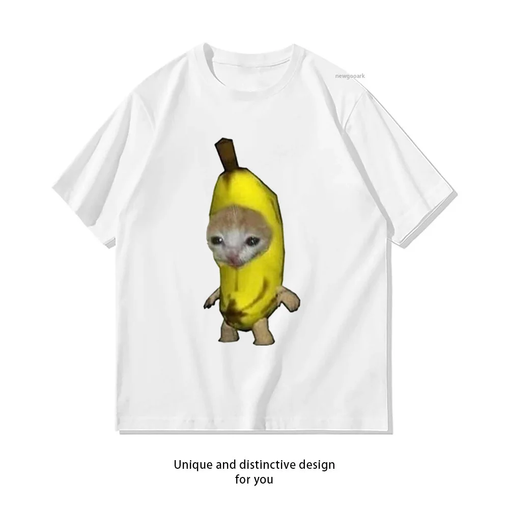 Banana Cat Meme T-Shirt für Damen und Herren, lässige Baumwoll-Grafik-T-Shirts, Streetwear für Erwachsene, Camisetas, Tops, T-Shirts, Kleidung