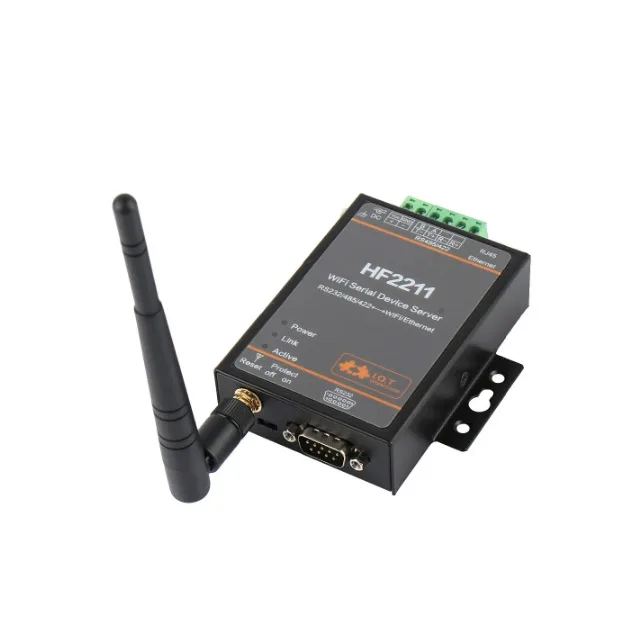 In-dustrial Modbus Serial RS232 RS485 RS422 to WiFi Ether-net Conver-ter Device TC-P IP Telnet 4M Fla-sh D-TU Connec-tor HF2211