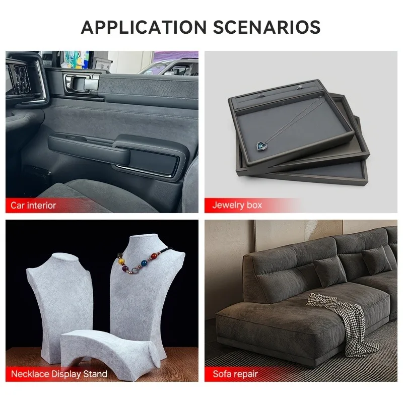 

DIY Adhesive Backed Suede Fabric Sticky Back Auto Upholstery Material for Car Door Panel Box Wrapping Self-Stick Suede Material