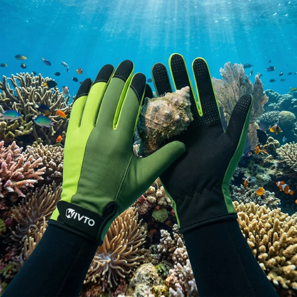 Sommer-Tauchhandschuhe für Herren und Damen, Eisseide, kühl, elastisch, atmungsaktiv, Outdoor-Vollfinger-Handschuhe zum Wandern, Angeln, Radfahren – Detail 4