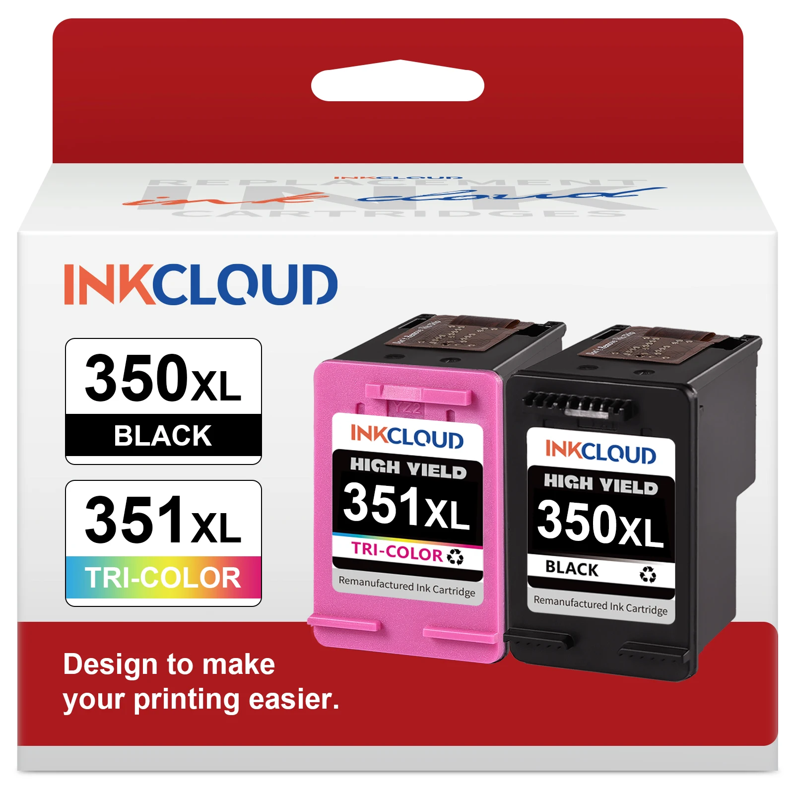 INKCLOUD 350 351 cartouche d'encre Compatible pour HP 350XL 351XL D4260 D4360 D4280 C4210 C5250 C4270 C4280 C4380 C5280 J5780 641 j57