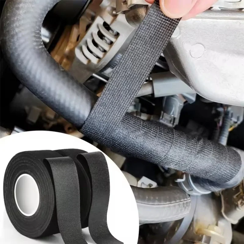 15 Meter hitzebeständiges, flammhemmendes Klebeband, selbstklebendes Coroplast-Gewebeband für Auto-Kabelbaum, Kabelbaum, Schutzband