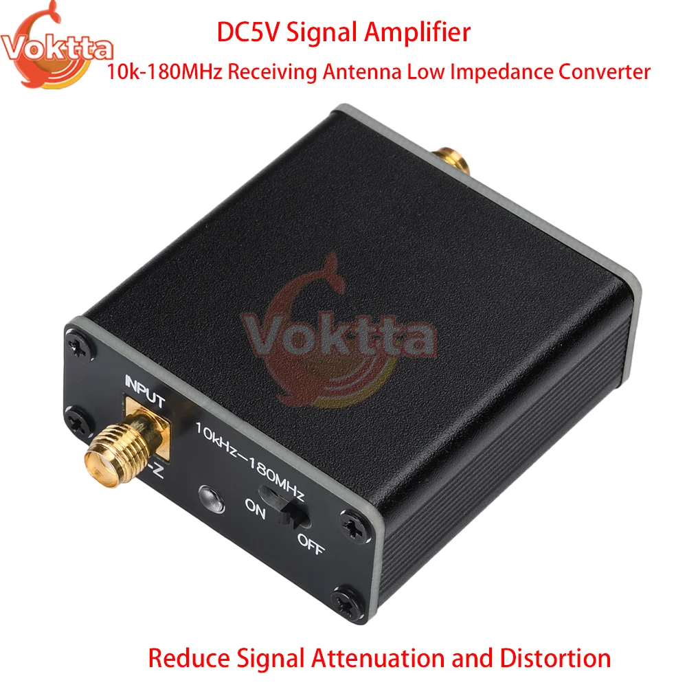 Wzmacniacz sygnału DC5V 10k-180MHz Antena odbiorcza Konwerter niskiej impedancji Przedwzmacniacz Zmniejsza tłumienie i zniekształcenia sygnału