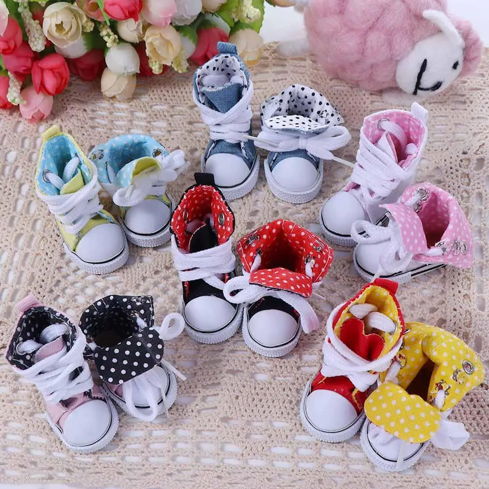 Doll Accessories Fashion High Top 5cm Casual Mini Toy Mini Shoes Doll Canvas Shoes BJD Doll Shoes Sneaker Doll Shoes