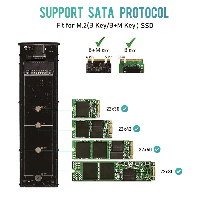 M.2 ssd fall usb 3,1 bis m.2 ngff ssd gehäuse solid state drive externes gehäuse adapter uasp super speed für m2 ssd