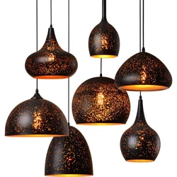 Industrial Retro Loft Pendant Light Vintage Etch Shade Led Chandeliers Living Dining Room Restanrant Bar Pendant Lamp E27 Lustre