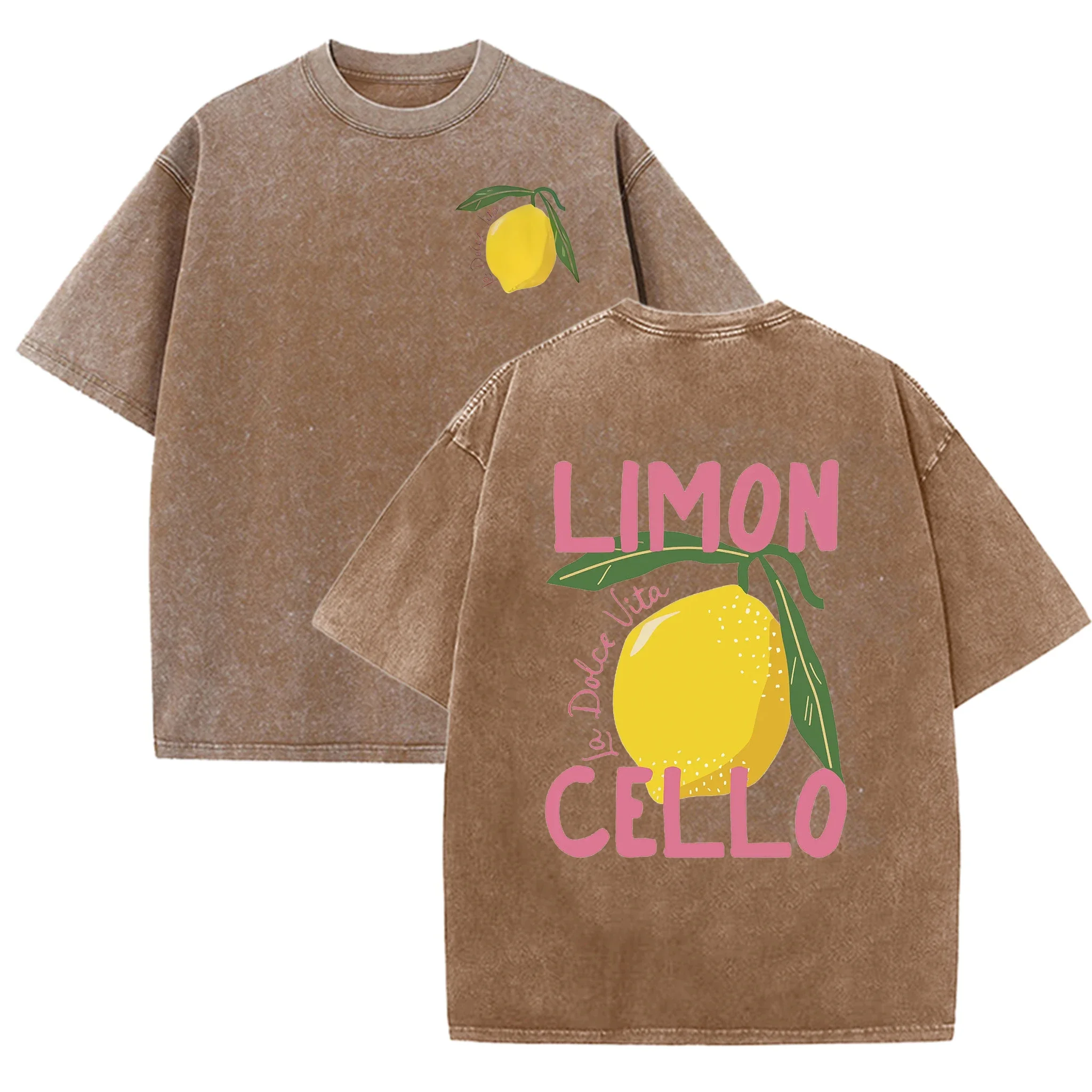 2026 New LIMON Cello Lemon Pattern T-Shirt 100% Cotton Loose Fit Y2K Korean Fashion Tees Funny Egirl Casual Daily Tops For Women - view 6