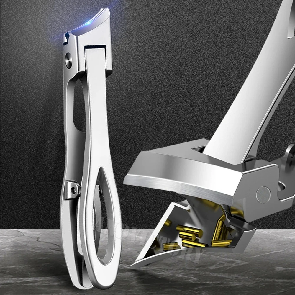 

1Pcs Slanted Edge Nail Clippers with Catcher Stainless Steel Ingrown Fingernail Toenail Cutter Trimmer Manicure Tools