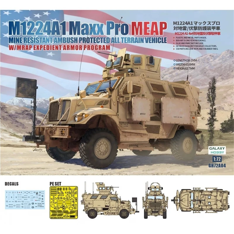 

Scale 1 72 M1224A1 MRAP Mine Resistant Ambush Protected Model Kit For Collectors Adults Teens Tabletop Display Christmas Gift