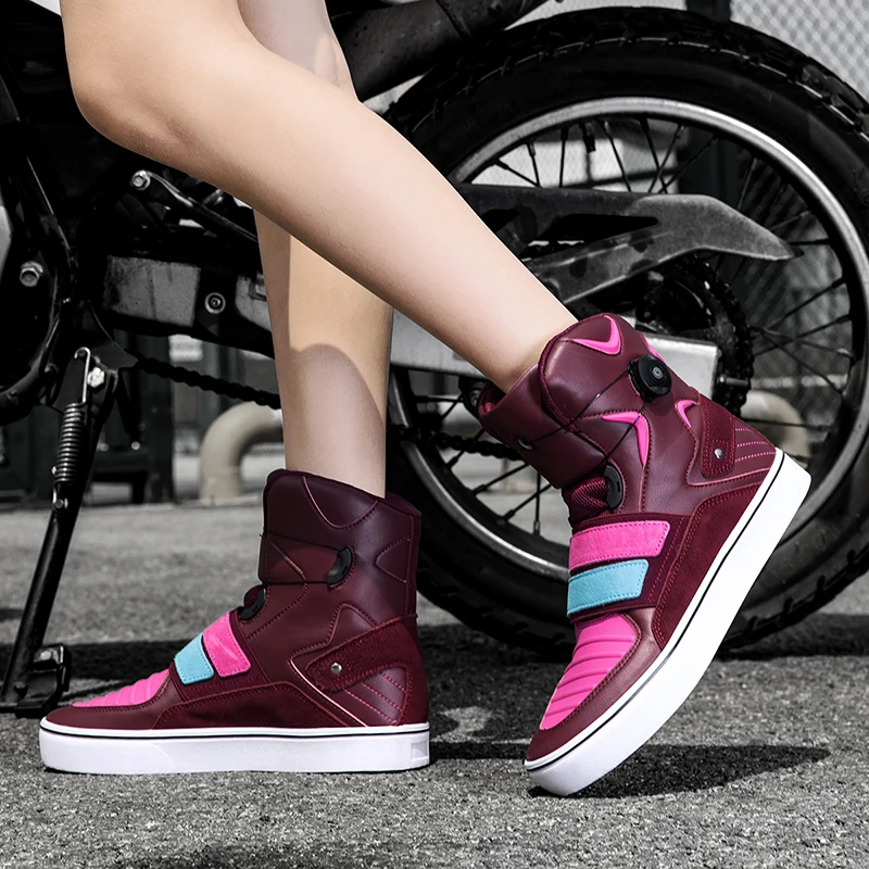 

Women's Motorcycle boots Breathable Anti-fall Rider Road Racing Casual Shoes Boots Gear Shift Rubber Sole Motorbike Shoes