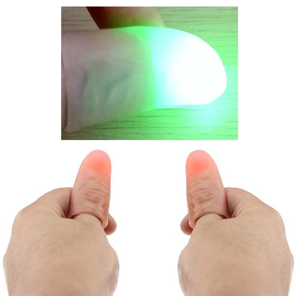 Trick Thumb Thumb Tip Toy Super Bright Flashing Finger Lamp(Random Color) finger lights