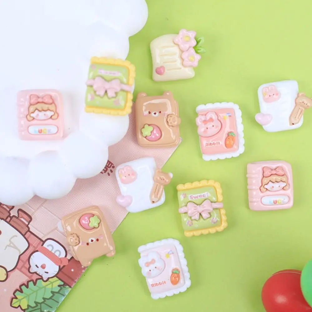 20pcs Notebook Resin Slime Charms Flatback Scrapbooking Phone Case Decor Hair Clip Cream Gel for Croc Shoes Accessories Kids Toy