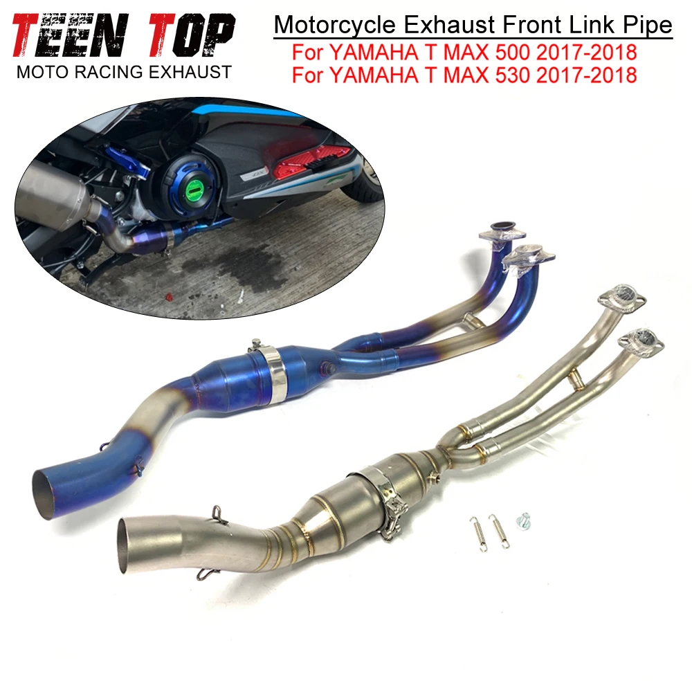 

Motorcycle Stainless Steel Front Link Pipe For YAMAHA T MAX 500 T-MAX 530 Exhaust Elbow T-MAX500 2017-2018 Connection Pipe 51mm