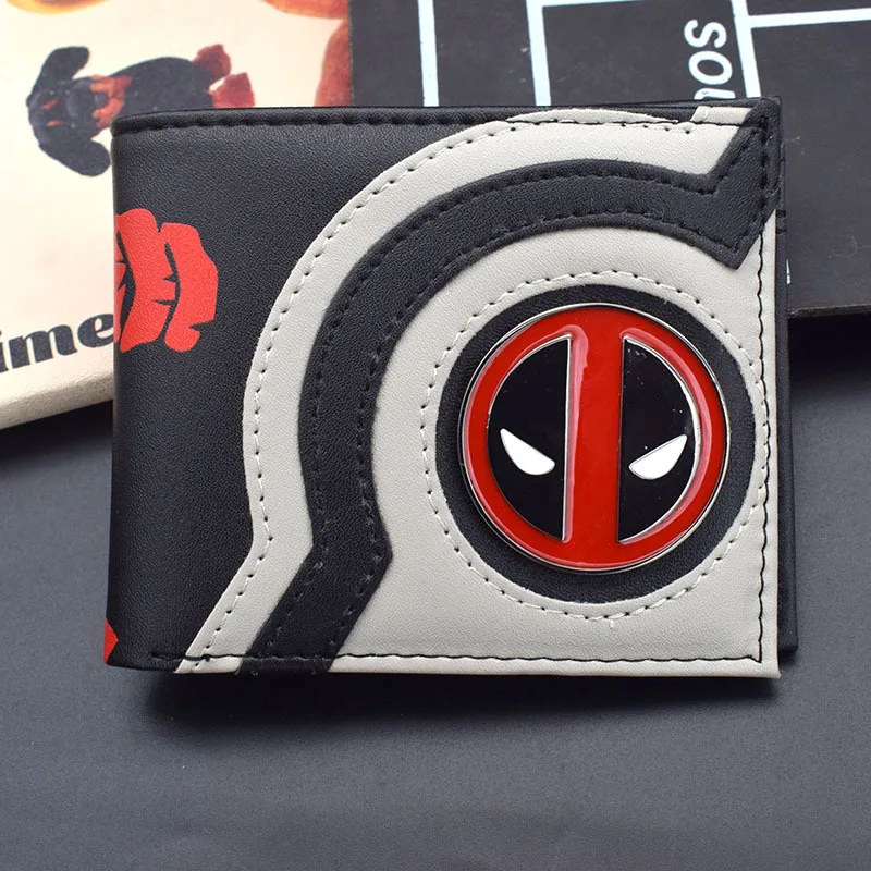 Deadpool Wallet PU Leather Short Purse Folding Deadpool Cosplay Costume Wallets Holiday XMAS Birthday Gifts