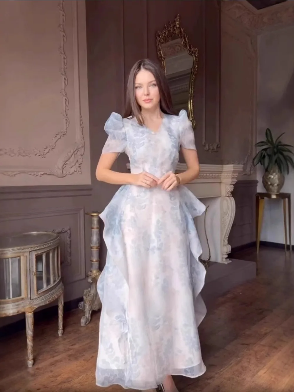 

Ид женское платье мусульманская Абая с цветочным принтом Дубай Vestidos Largos длинные платья кафтан арабский халат вечерние кафтан Джалабия Рамадан 2025