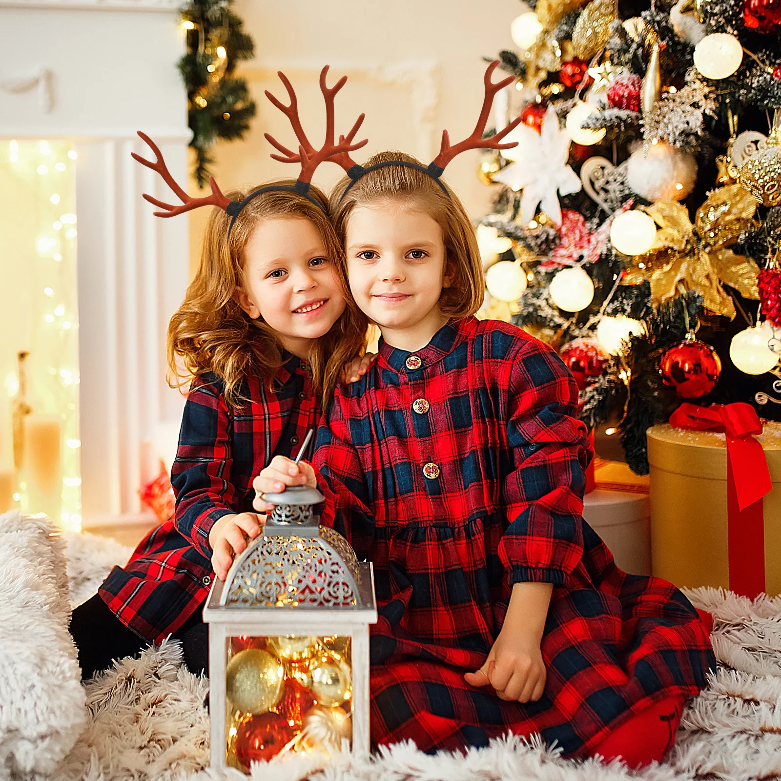 

Christmas Antler Headband Cute Xmas Hair Hoop Reindeer Antlers Hairband Festive Party Headdress Lovely Holiday Hair Accessory