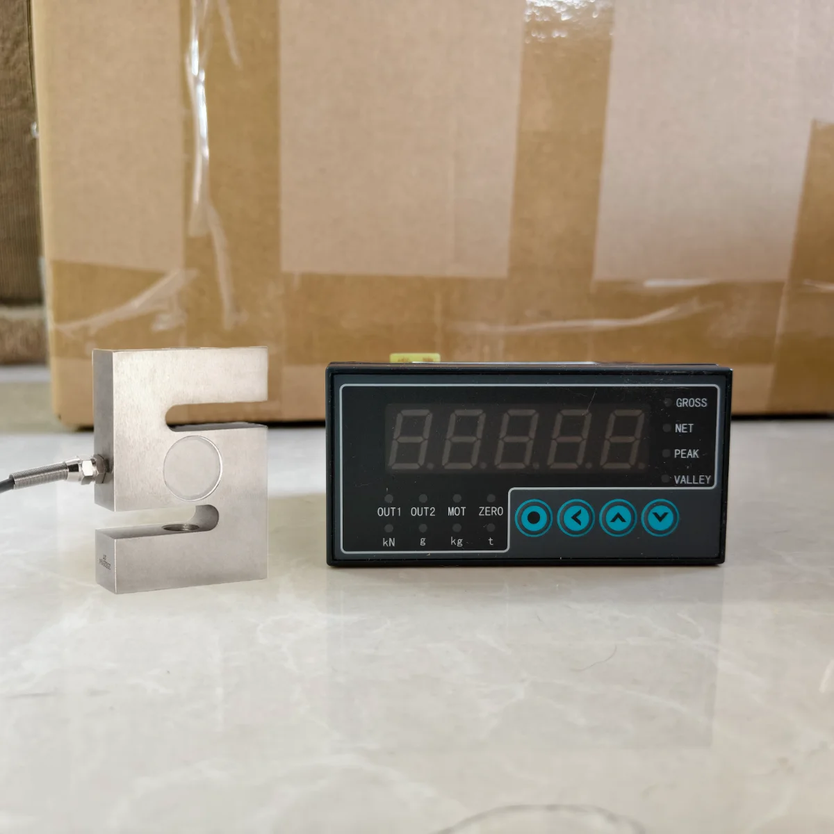 S Type Load Cell Sensor+Indicator Display,Test Tensile Force and Compressive Force,Peak/Valley Lock Unit Conversion