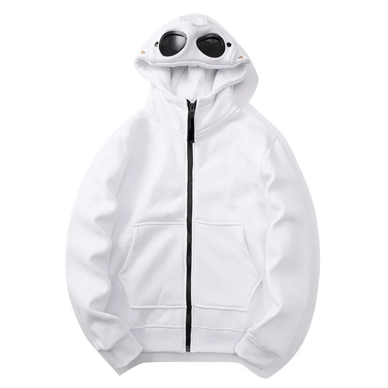 2024 autunno/inverno New Casual Round Lens Zipper Hoodie High Street Design personalizzato per coppie di uomini e donne