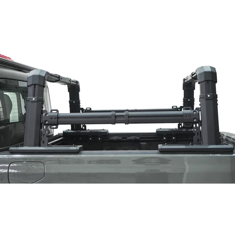 Factory Hot Sale YH-G-04 Universal Adjustle Aluminum Bed Roll Bar Truck Ladder Rack Pickup Trucks Load Mor