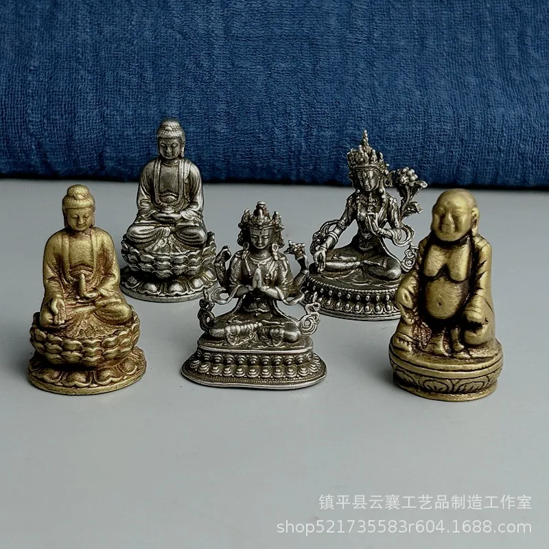 

CZ antique pure copper small statue ornament Guanyin Master Buddha Bodhisattva solid pocket Buddha