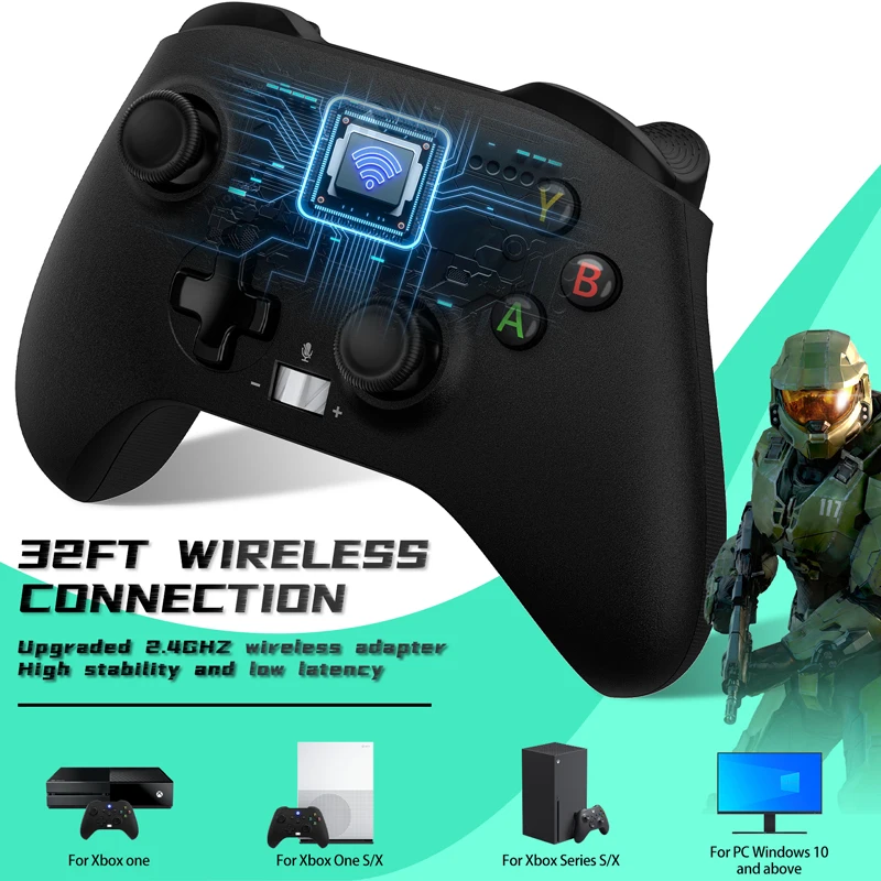 2.4G Wireless Controller For Xbox One,One S/X,Series S/X Gamepad W/ Vibration Turbo 6-AXIS Gyro Joystick Game Console