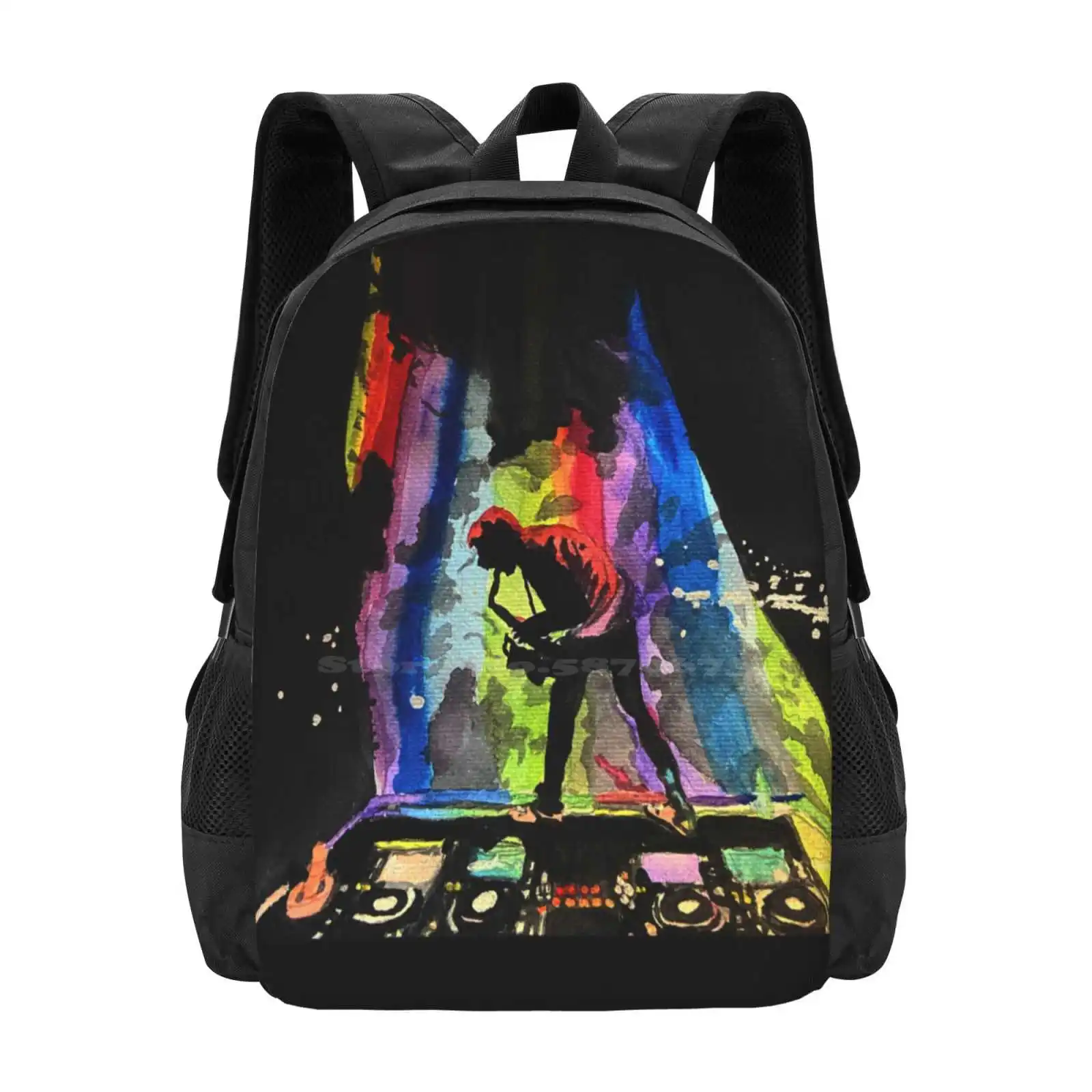 Griz Hot Sale Schoolbag Backpack Fashion Bags Griz Saxophone Rainbow Music Turntables