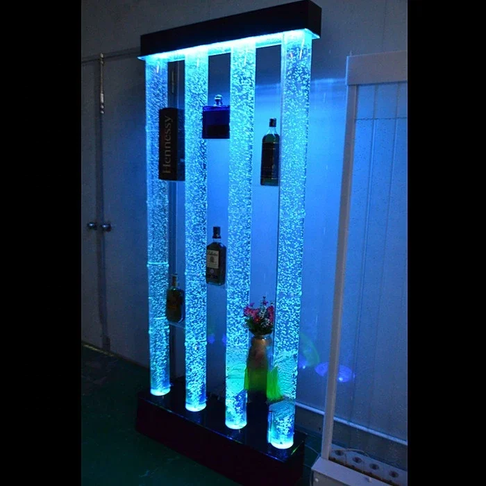 used luxury led water bubble tube lighting home bar cabinet designs