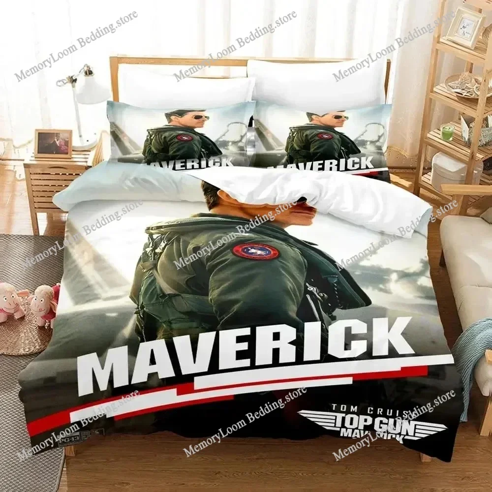TV Top Gun Maverick Bedding Set Boys Girls Twin Queen Size Duvet Cover Pillowcase Bed Kids Adult Fashion Home Textileextile