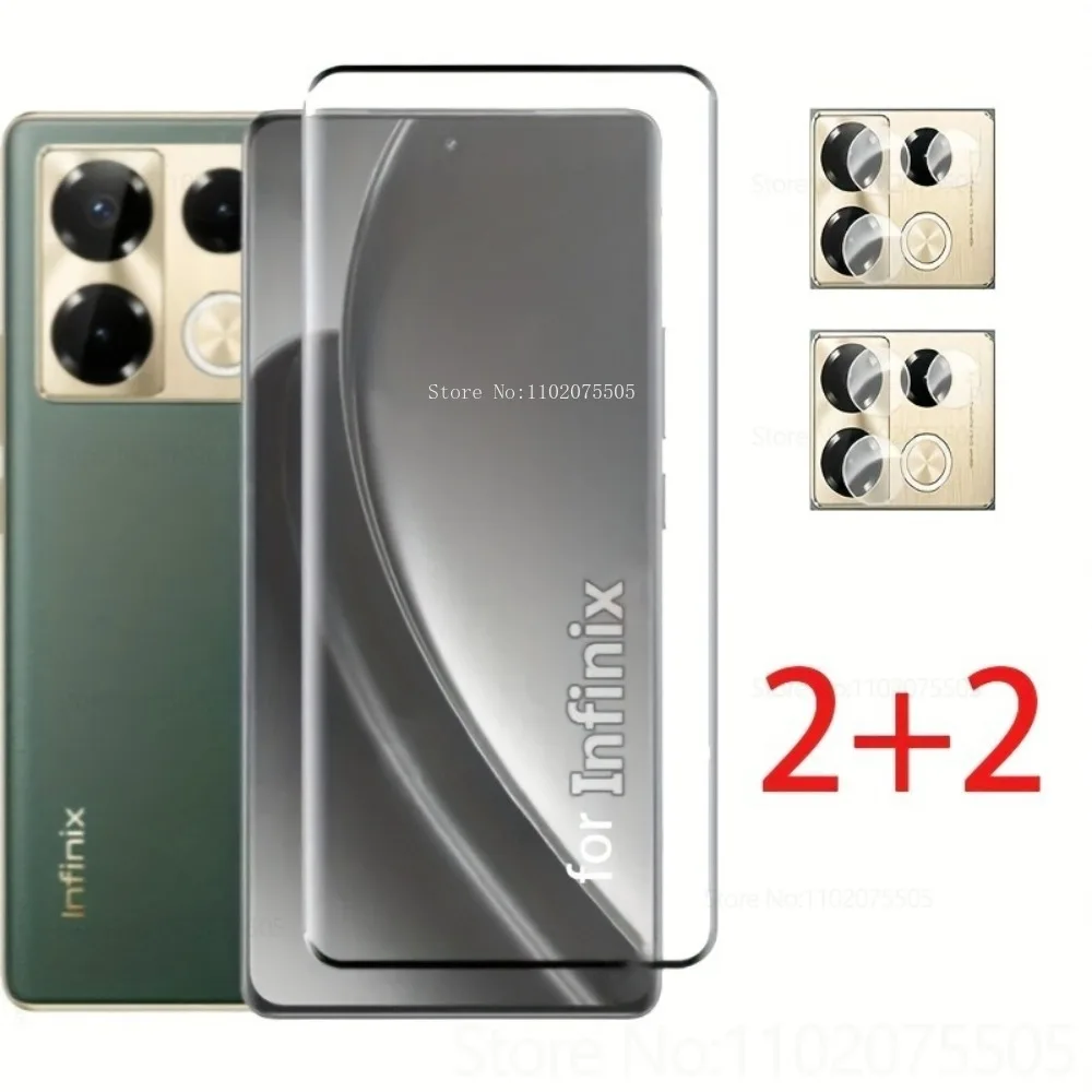 

[4-in-1]2Pcs Ultra HD 3D Screen Tempered Glass+2Pcs Camera Lens Protector for Infinix Hot 50 ProPlus 4G 50 Hot 60 ProPlus 40 Pro