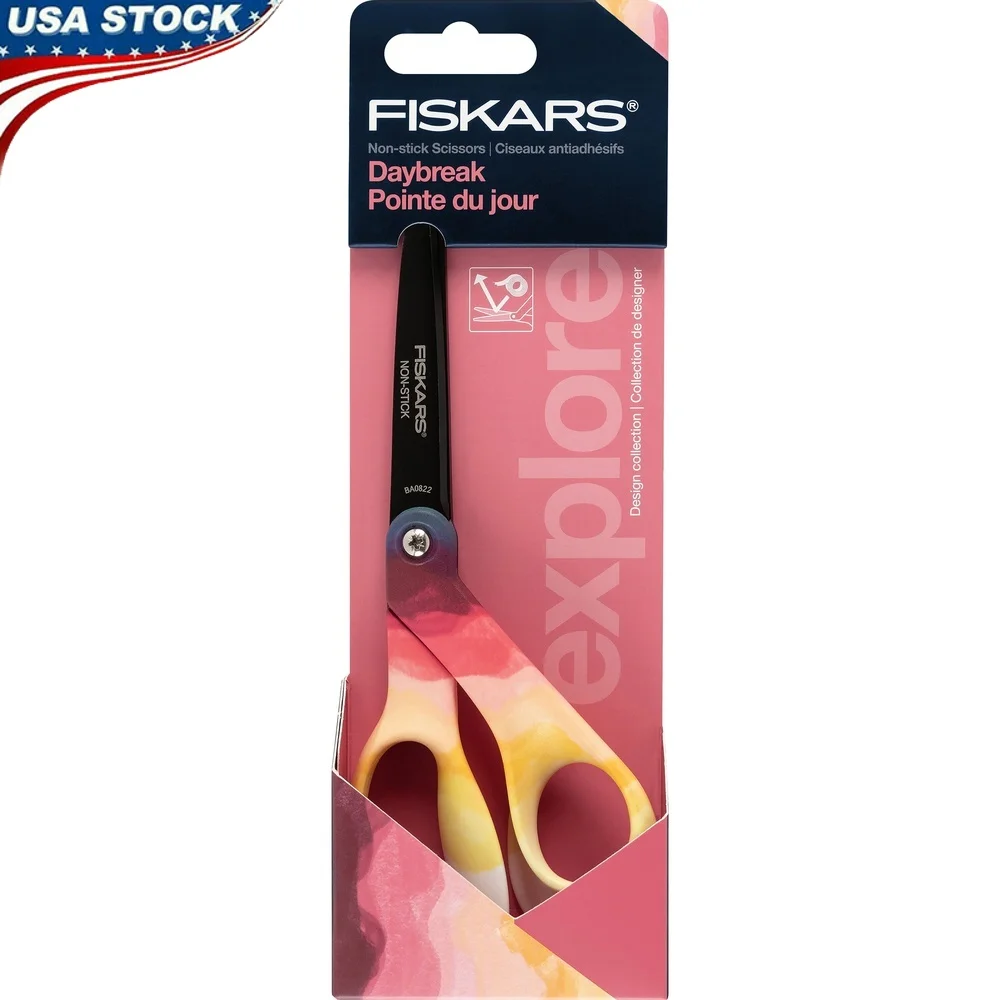 8 Inch Non-Stick Scissors High-Grade Stainless Steel Blades Ergonomic Handle Crafting Projects Everyday Use