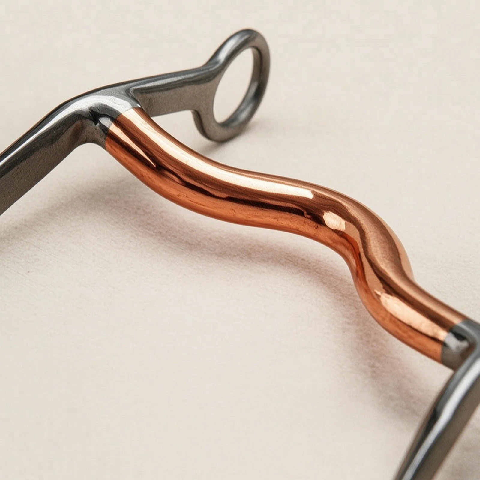Curb Bit with Copper Mouthpiece Stainless Steel Low Port Curb Bit Tack Balanced Leverage Daily Use for Riders, Horse Riding