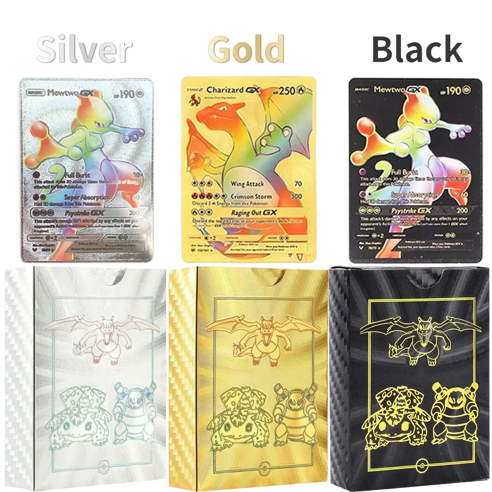 55Pcs Box Pokemon Colorful Cards Vmax English Charizard Rainbow Arceus V Star Battle Carte Trading Card Toys for Children Gift