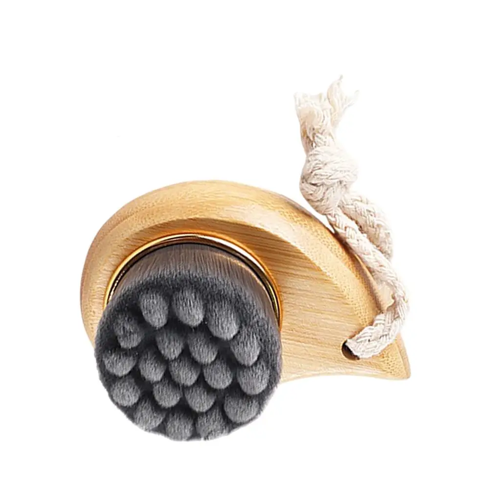 Escova de limpeza facial, ferramenta de limpeza facial, escova de lavagem, massageador facial de bambu para esfoliação, massagem, remoção de maquiagem