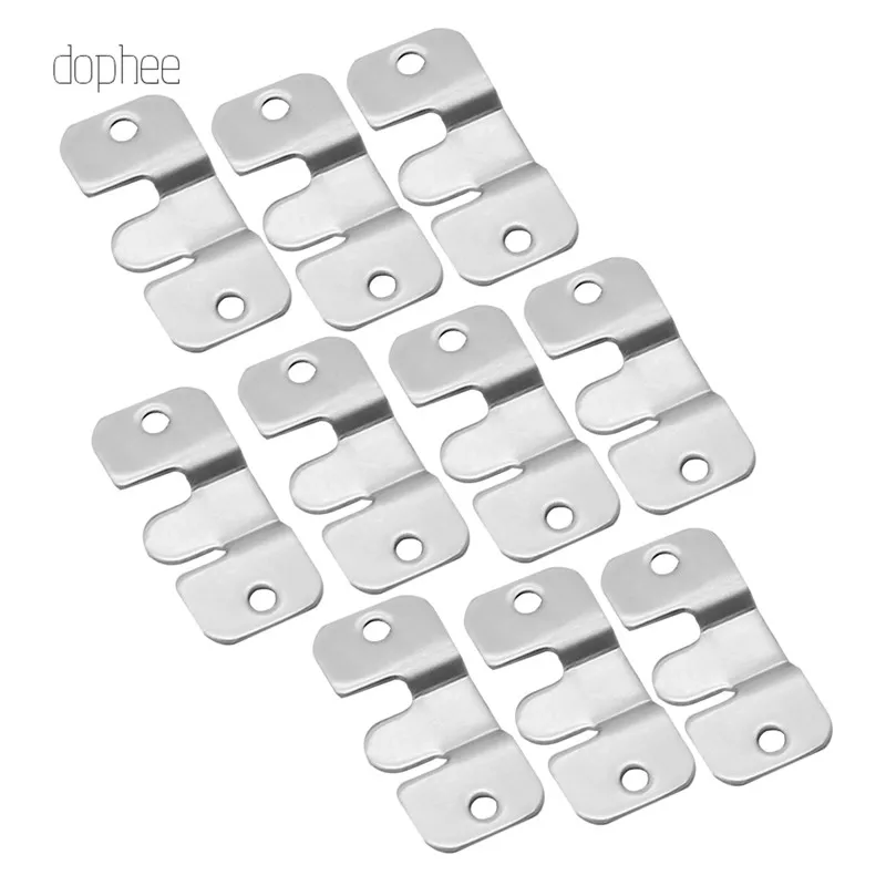 dophee 10pcs Stainless Steel Hook Photo Frame Tied The Frame Hook Picture Hangers 43*19mm 53*30mm