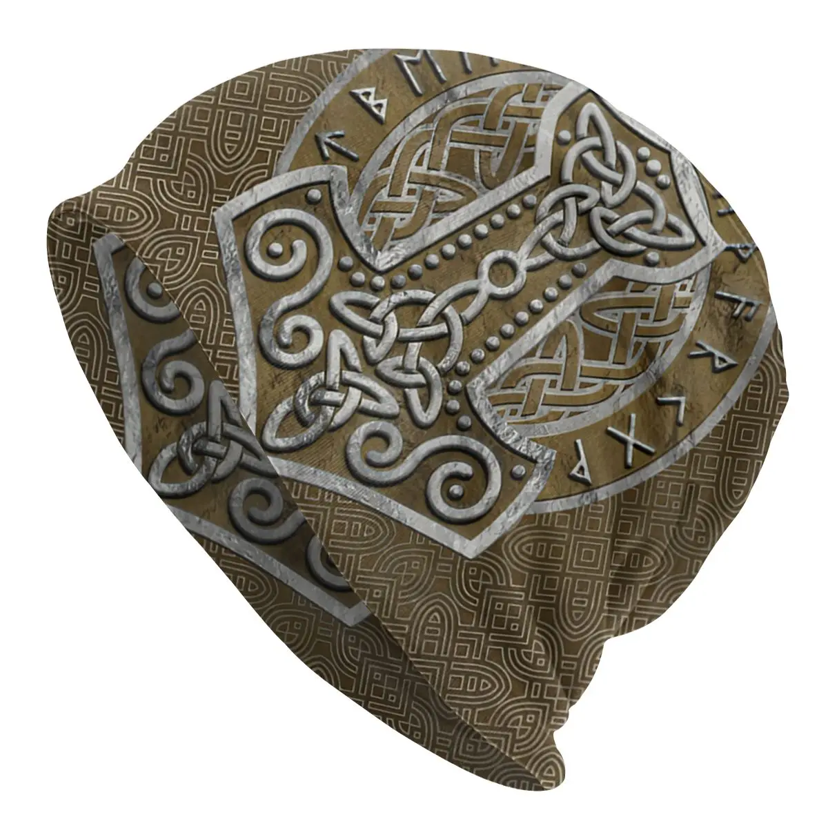 Vikings Ragnar Lothbrok Skullies Beanies Caps Mjolnir The Hammer Knit Hat Winter Warm Bonnet Hats Men Women\'s Street Ski Cap