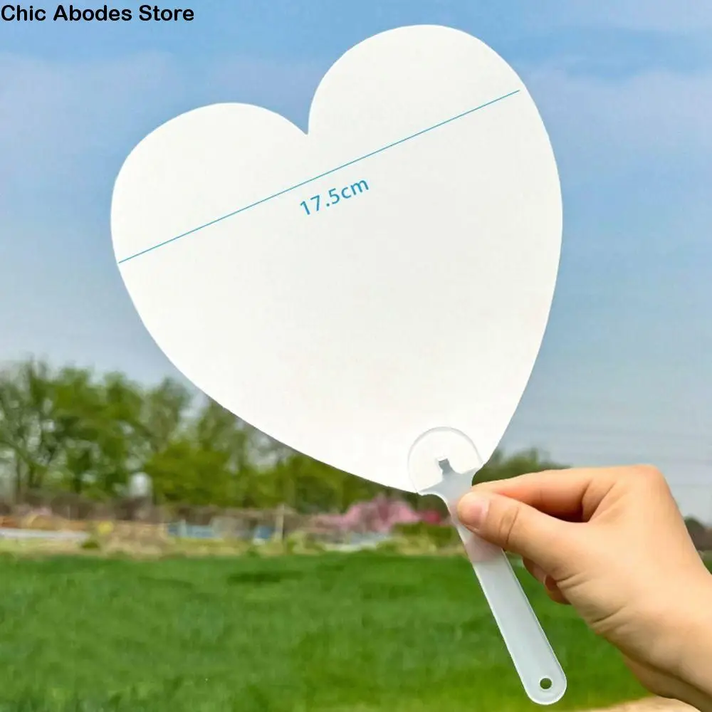 

Multi-functional Plastic Transparent Fan Round Handheld Graffiti Fans Unfinished Thicken Blank Painting Fans DIY