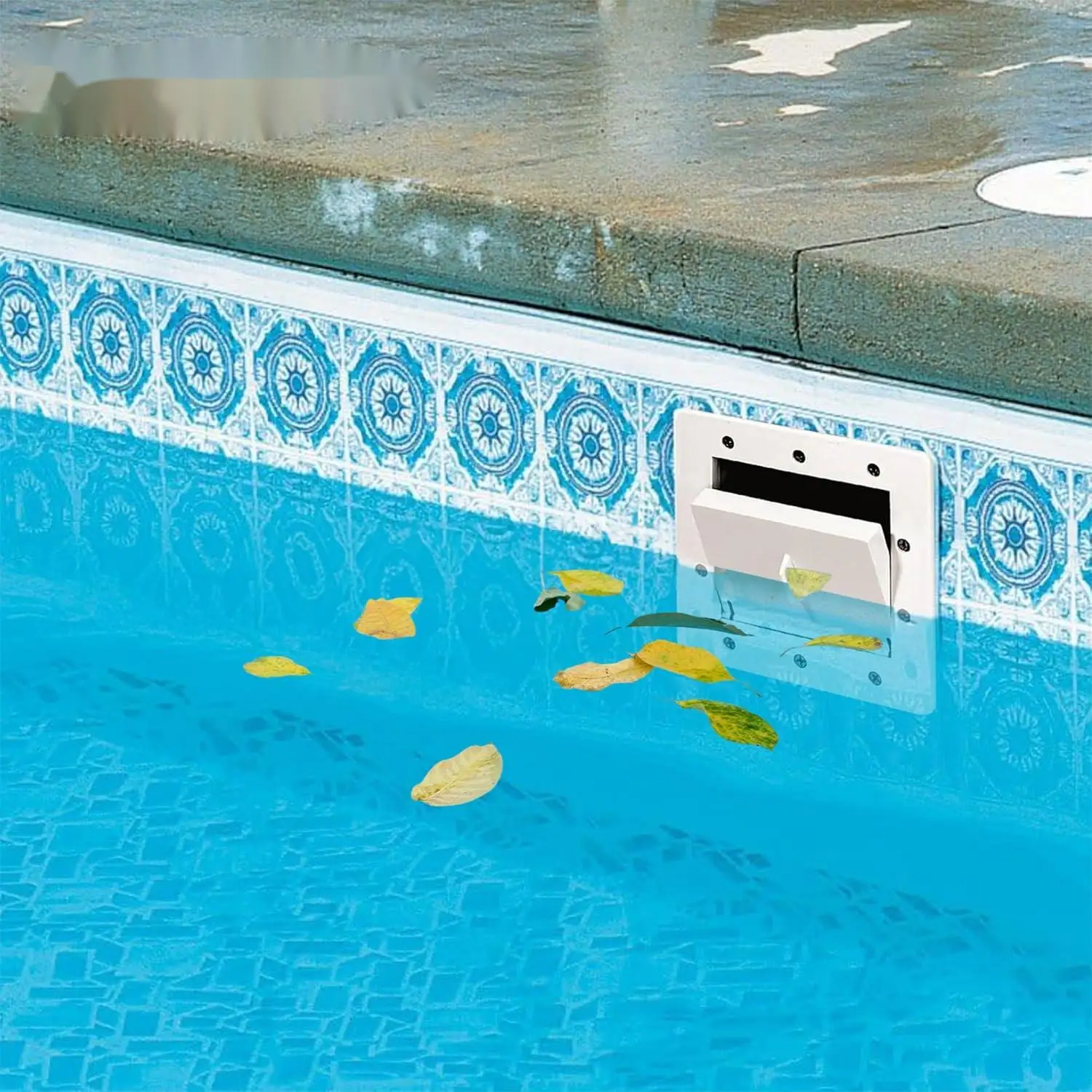 Kit de skimmer de piscina sobre el suelo, skimmer de pared pasante estándar, skimmer de pared de piscina, sistema completo de caja de skimmer de piscina sobre el suelo (Whi