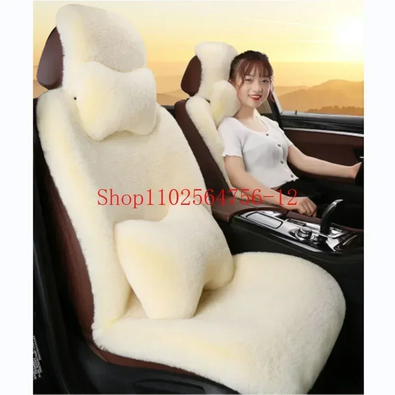 

Car Winter Seat Cover Sheepskin 5 Seater Plush Rabbit Car Seat Cover Faux Fur Car Seat Cover Winter Warm Fluffy Auto Cushion